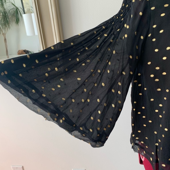 ANTHROPOLOGIE BLACK with GOLD BLOUSE - Picture 8 of 8
